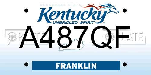 A487QF Kentucky License Plate