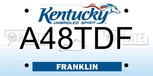 A48TDF Kentucky License Plate
