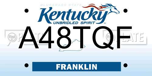 A48TQF Kentucky License Plate