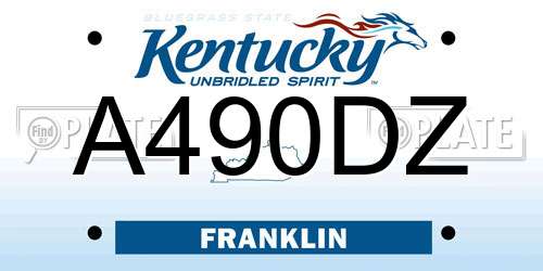 A490DZ Kentucky License Plate
