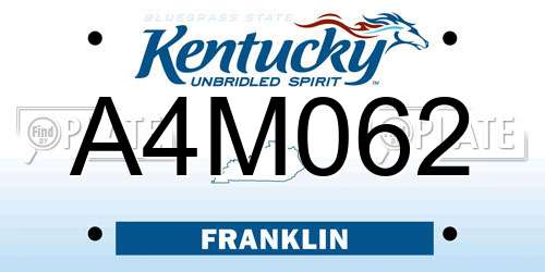 A4M062 Kentucky License Plate