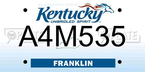 A4M535 Kentucky License Plate