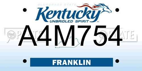 A4M754 Kentucky License Plate