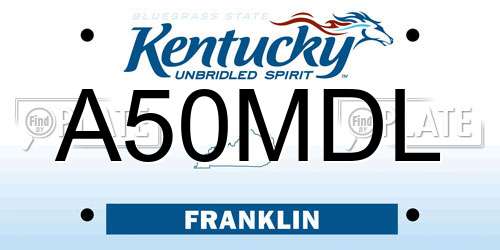 A50MDL Kentucky License Plate