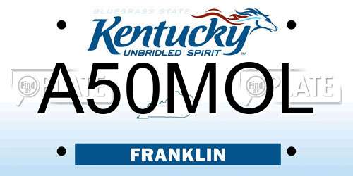 A50MOL Kentucky License Plate