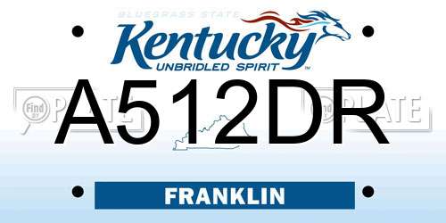A512DR Kentucky License Plate
