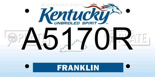 A5170R Kentucky License Plate