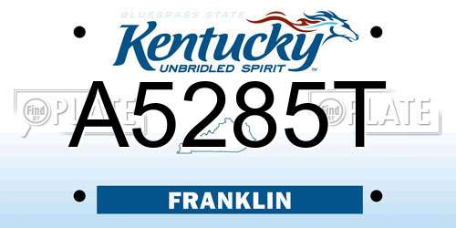 A5285T Kentucky License Plate