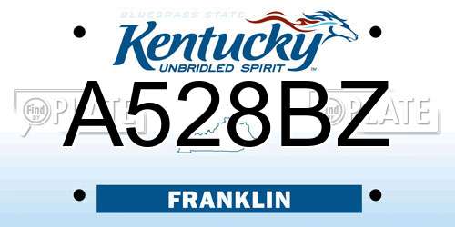 A528BZ Kentucky License Plate