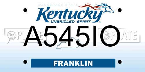 A545IO Kentucky License Plate