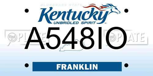 A548IO Kentucky License Plate