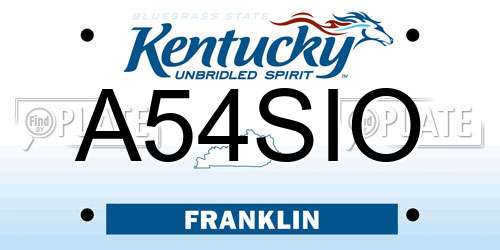 A54SIO Kentucky License Plate