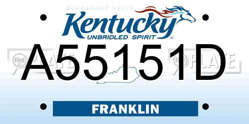 A55151D Kentucky License Plate