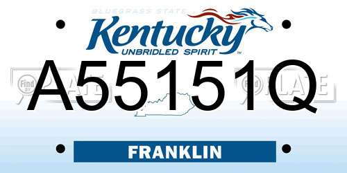 A55151Q Kentucky License Plate
