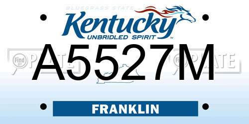 A5527M Kentucky License Plate