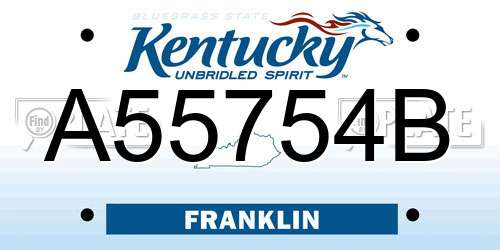A55754B Kentucky License Plate