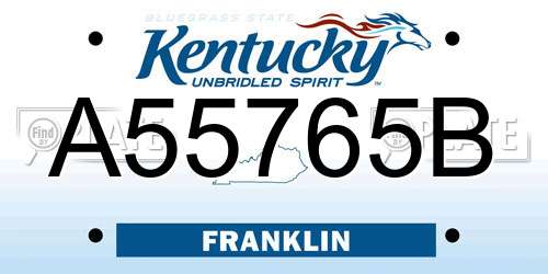 A55765B Kentucky License Plate