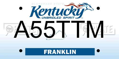 A55TTM Kentucky License Plate