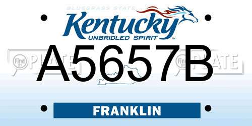 A5657B Kentucky License Plate