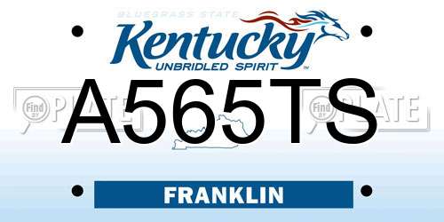A565TS Kentucky License Plate