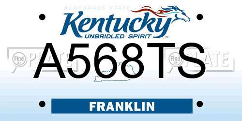 A568TS Kentucky License Plate