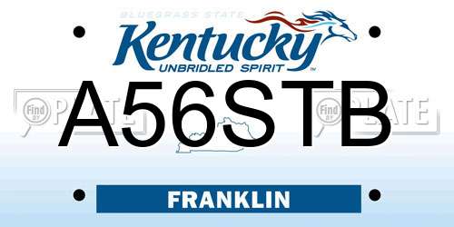 A56STB Kentucky License Plate