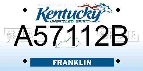 A57112B Kentucky License Plate