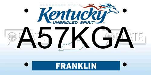 A57KGA Kentucky License Plate