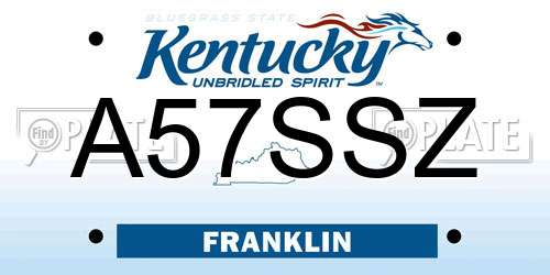 A57SSZ Kentucky License Plate