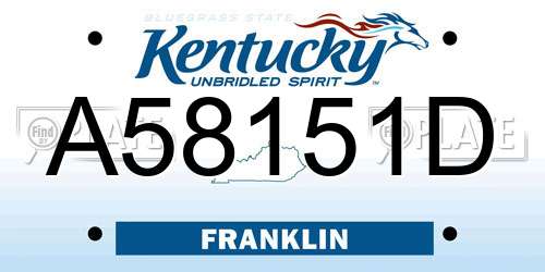 A58151D Kentucky License Plate