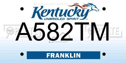A582TM Kentucky License Plate