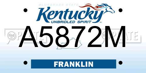 A5872M Kentucky License Plate