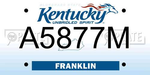 A5877M Kentucky License Plate
