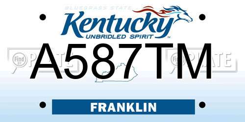 A587TM Kentucky License Plate
