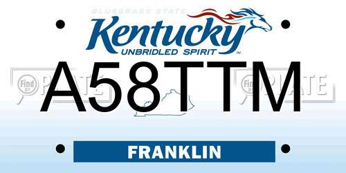 A58TTM Kentucky License Plate