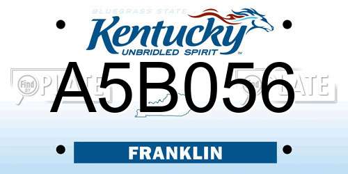 A5B056 Kentucky License Plate