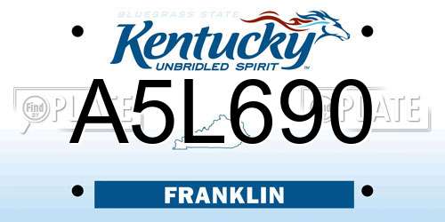 A5L690 Kentucky License Plate