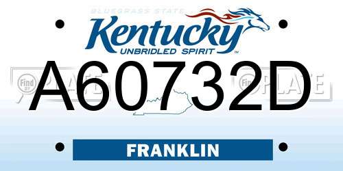 A60732D Kentucky License Plate