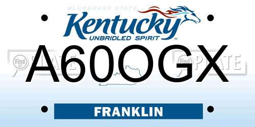 A60OGX Kentucky License Plate