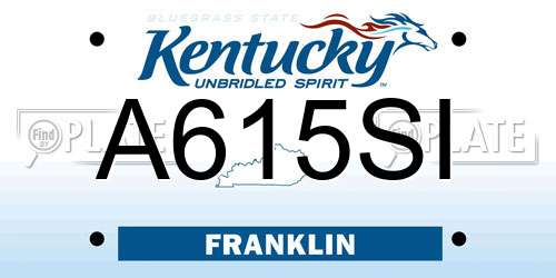 A615SI Kentucky License Plate