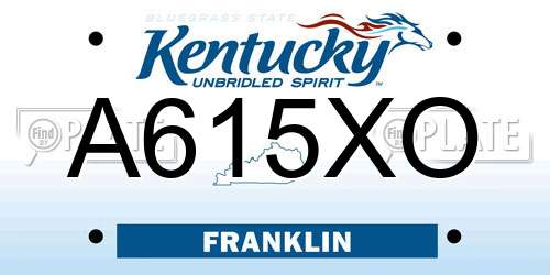A615XO Kentucky License Plate
