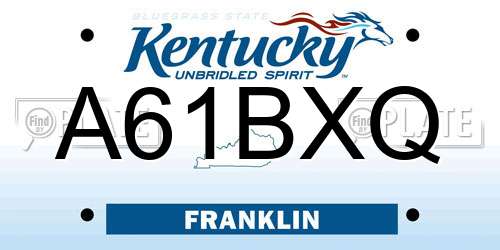 A61BXQ Kentucky License Plate