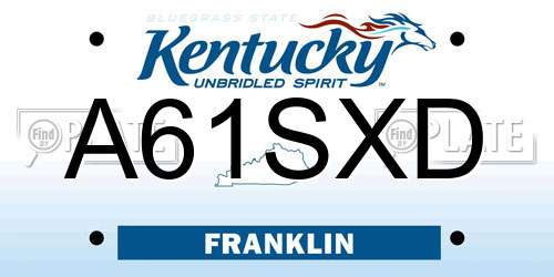 A61SXD Kentucky License Plate