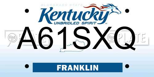 A61SXQ Kentucky License Plate