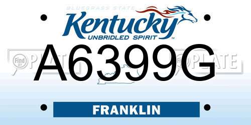 A6399G Kentucky License Plate