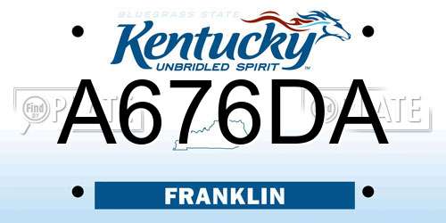 A676DA Kentucky License Plate