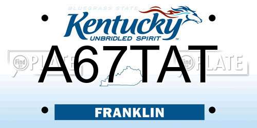 A67TAT Kentucky License Plate
