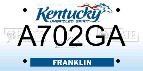 A702GA Kentucky License Plate