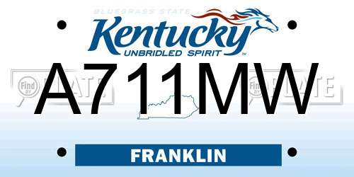 A711MW Kentucky License Plate