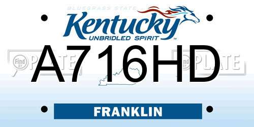A716HD Kentucky License Plate